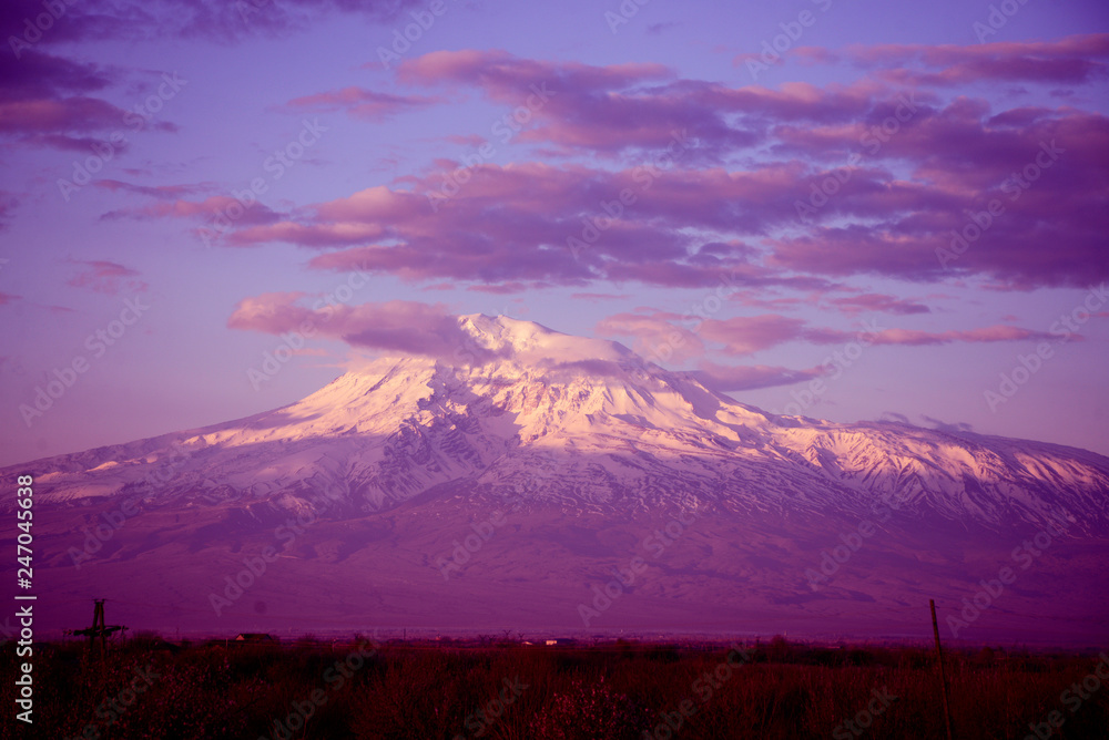 the mount Ararat,pink ,Armenia