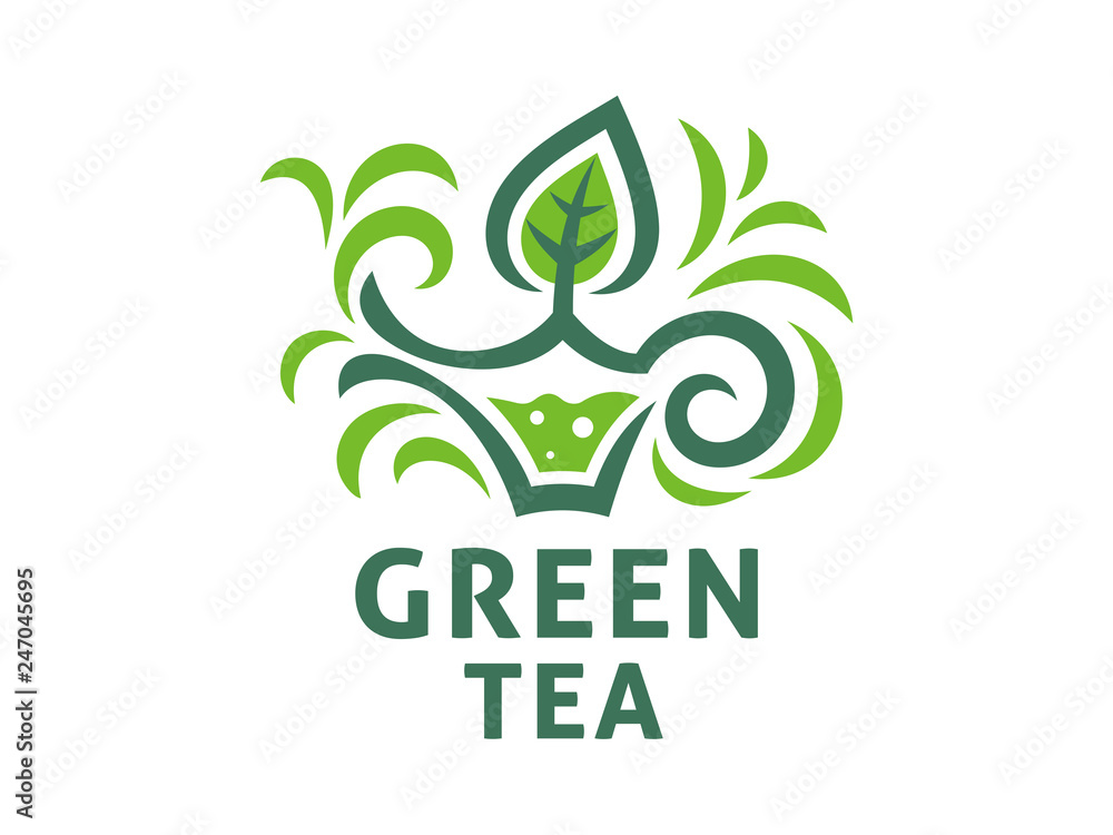 Green tea logo. Vector format, available for editing. Green tea logo. Vector format, available for editing.