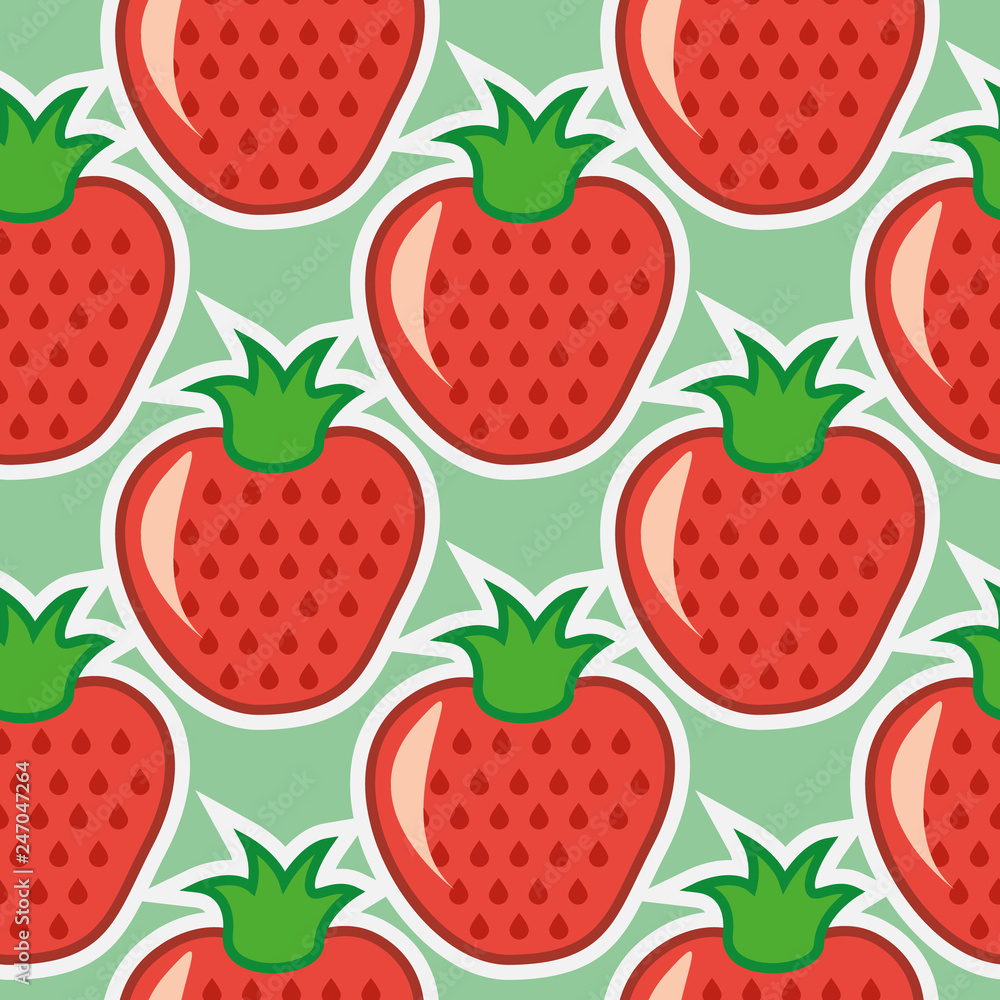 Red strawberry berry mix pattern. Bright pattern for gift paper Red strawberry berry mix pattern. Bright pattern for gift paper