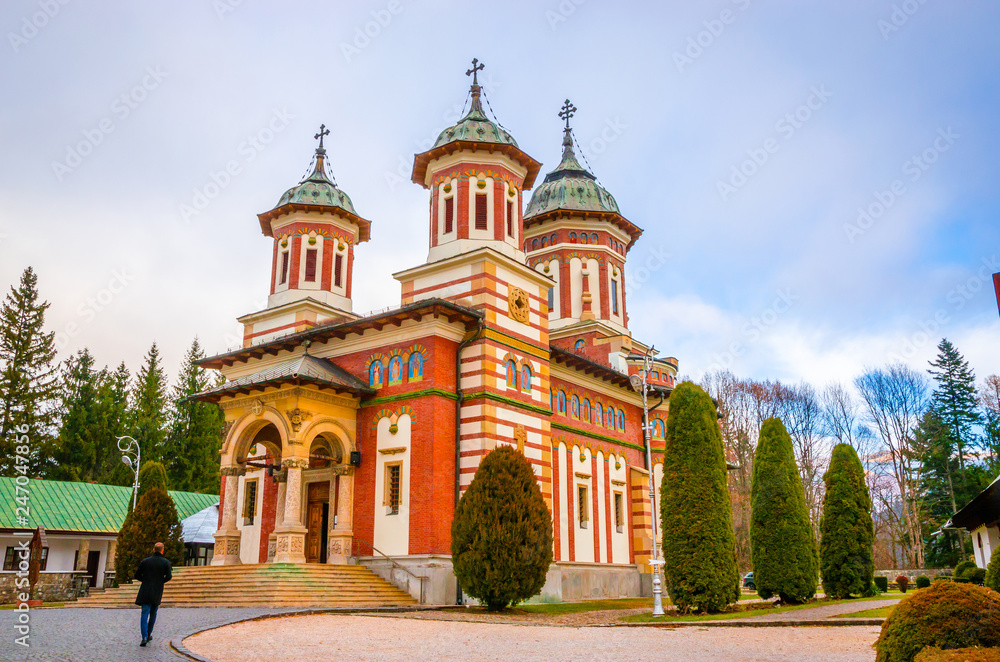 Sinaia Monastery on Prahova Valley, Sinaia,  Carpathian Mountains, Romania.