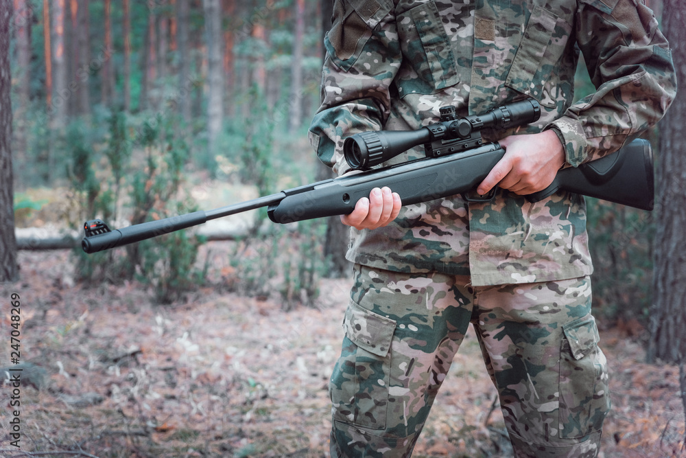Fototapeta premium hunting with an airgun