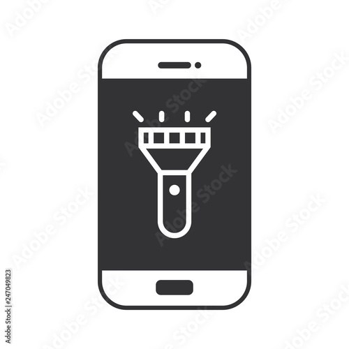 Taschenlampe auf Smartphone Display