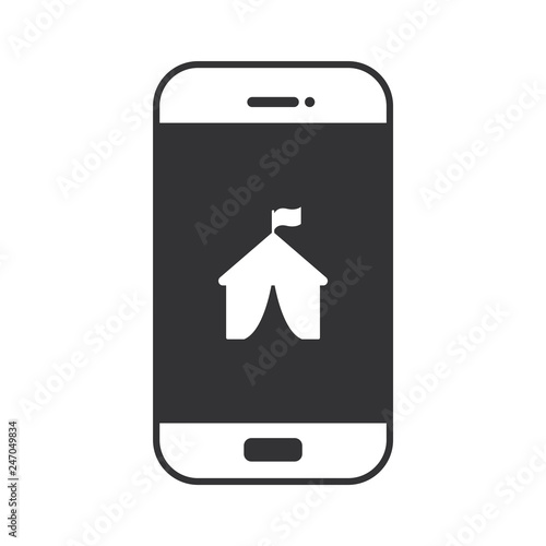 Festzelt auf Smartphone Display