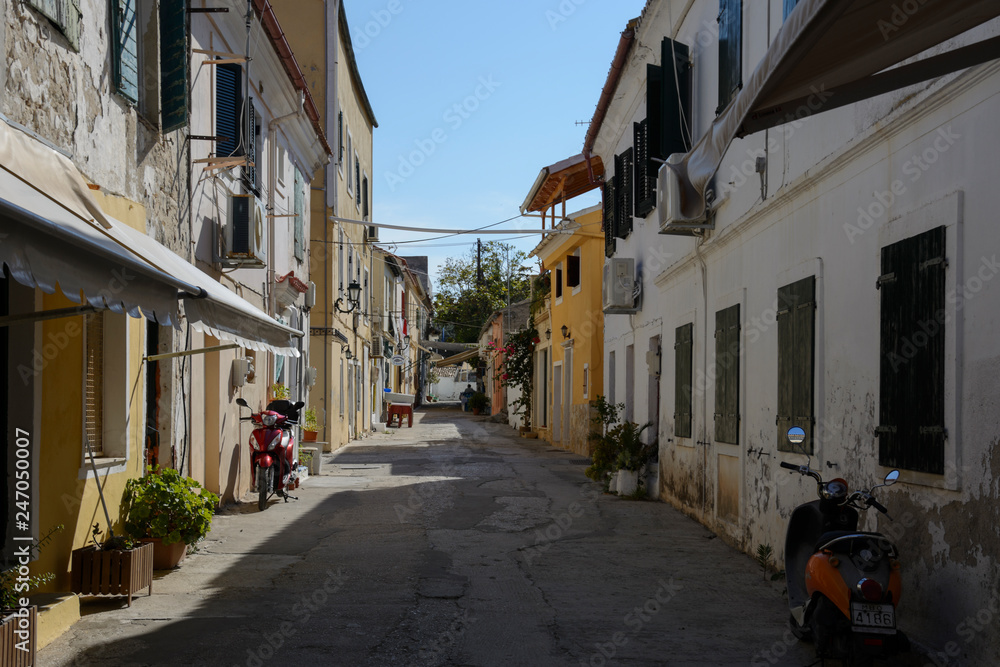 small street on Paxos island, Ionian Islands, Greece