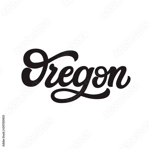Oregon. Hand drawn lettering text