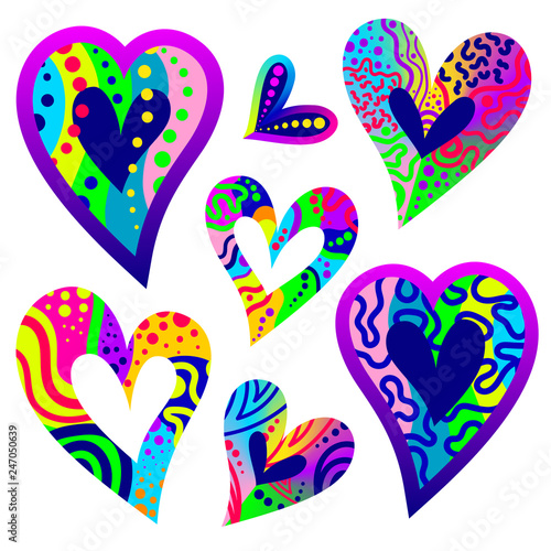 Set of  hearts for Valentine's Day or weddings