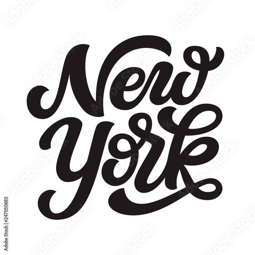 New york. Hand drawn lettering text