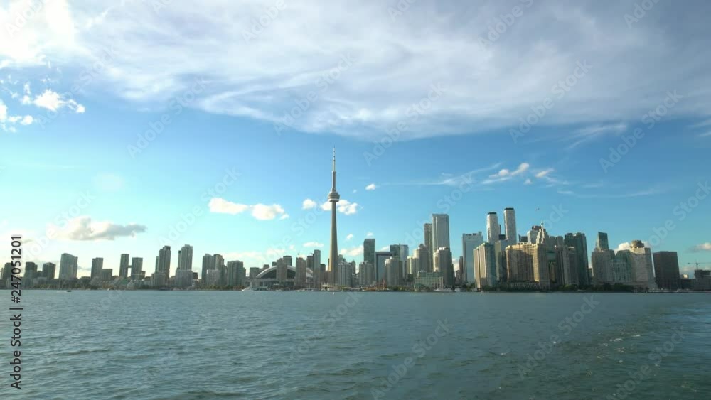 Sunset skyline of the Toronto city skyline with CN Tower Sunset skyline of the Toronto city skyline with CN Tower