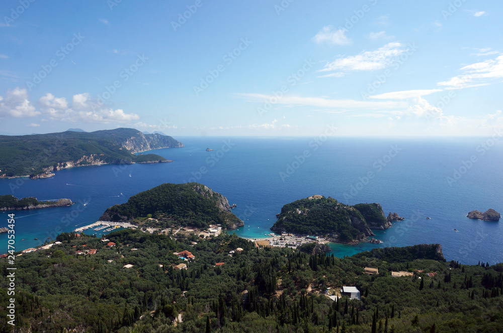 top view greece island