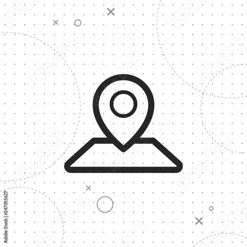 Mark on the map icon, vector best line icon
