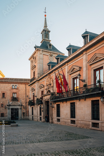 Historic building and square at Plaza de la Villa, in Madrid, Spain