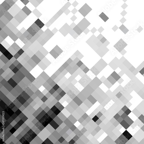 Abstract gray background of squares. Geometric texture. Halftone effect