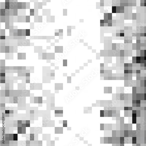 Abstract gray background of squares. Geometric texture. Halftone effect