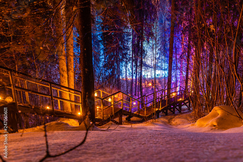 Burning Candles Placed on Wooden Staircase, Eternal Memory for Fallen - 02.02.2019 event 