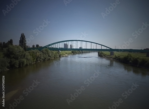  Zagreb, Croatia, the Sava River, railway bridge over the Sava River © Milan