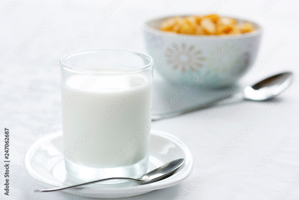Cow's milk in a clear glass. Dietary nutritious healthy breakfast Cow's milk in a clear glass. Dietary nutritious healthy breakfast