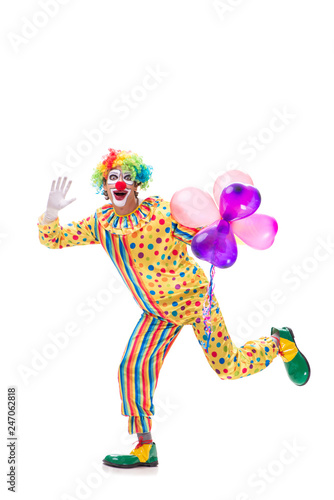 Carta da parati Funny clown isolated on white background