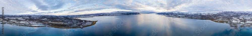 Drone view on Oldjerfjord in Norway