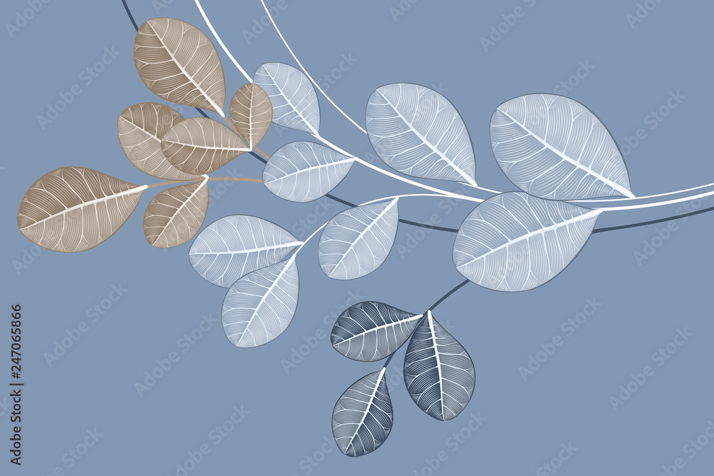 Beautiful pattern with abstract  leaves 