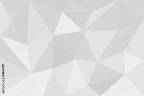 Abstract background pattern made with triangles with different tones of light grey color. Elegant, futuristic vector art.