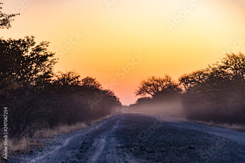 African Roads at Sunset 