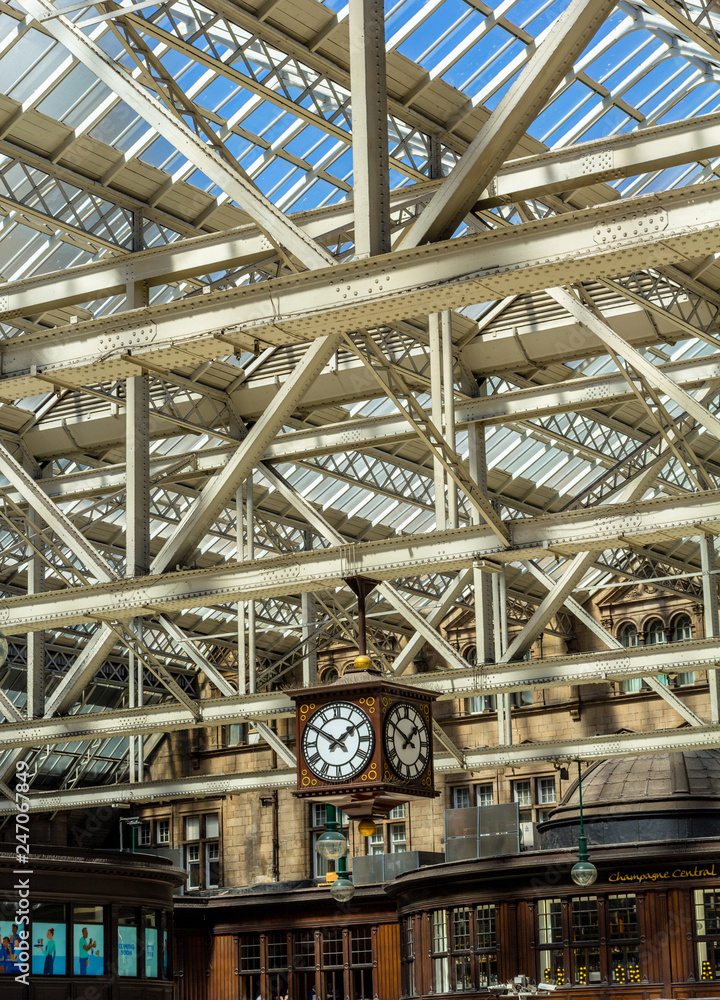 Glasgow Central, public concourse at Glasgow Central Station in Glasgow, UK