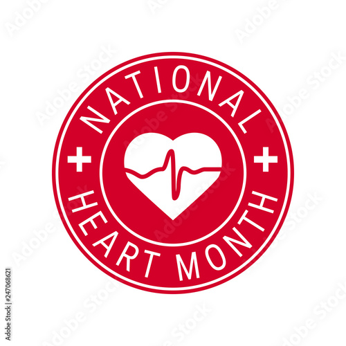National heart month concept in flat style