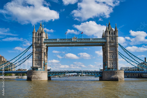 Fototapeta Naklejka Na Ścianę i Meble -  A drawbridge in central London over the River Thames, near the Tower, London, UK