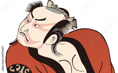 浮世絵　武士　その2　バストアップ