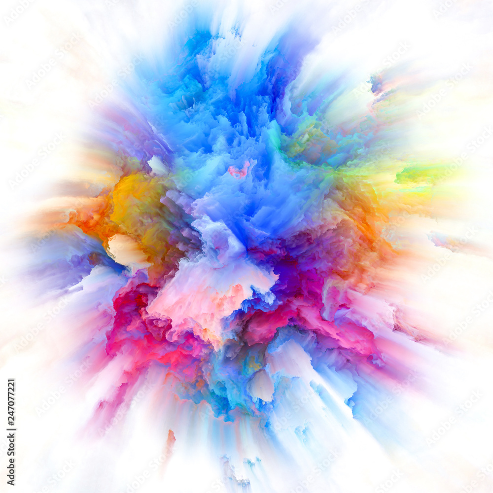 Globalization of Colorful Paint Splash Explosion