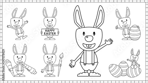Easter Vector Set - Coloring Book