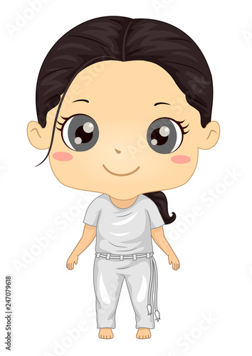 Kid Girl Capoiera Illustration