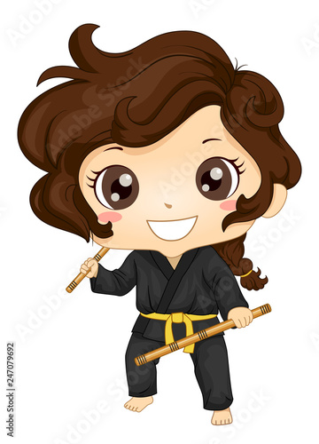 Kid Girl Modern Arnis Illustration