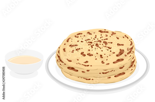 Holi Food Puran Poli India Illustration