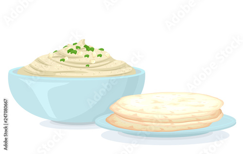 Vegan Hummus Illustration