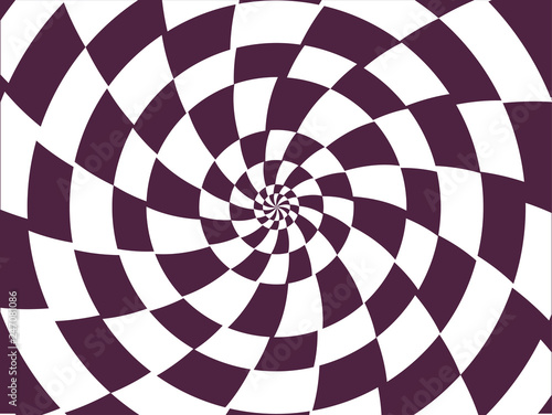 Checkered Spiral Hypnosis Background Illustration