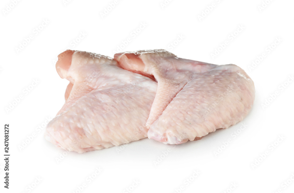 Raw chicken wings on white background. Fresh meat Raw chicken wings on white background. Fresh meat