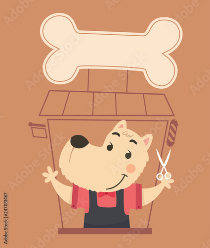 Dog Barber Illustration