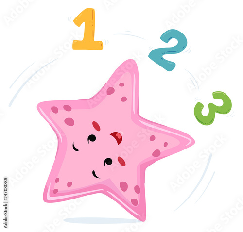 Starfish Cart Wheel 123 Illustration