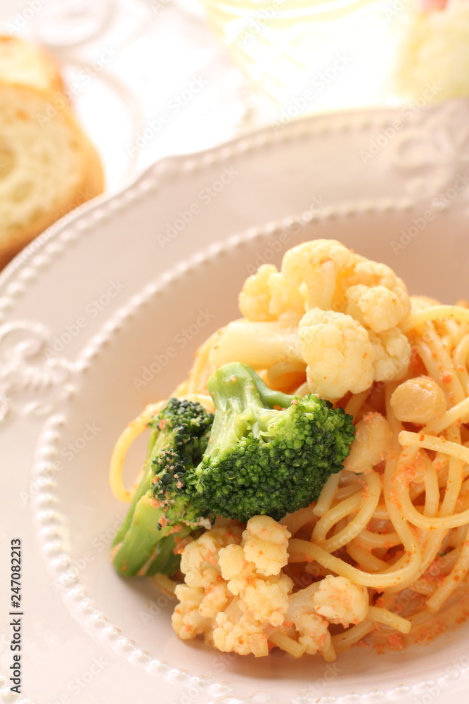 Japanese Mentaiko fish roe and Cauliflower pasta Japanese Mentaiko fish roe and Cauliflower pasta