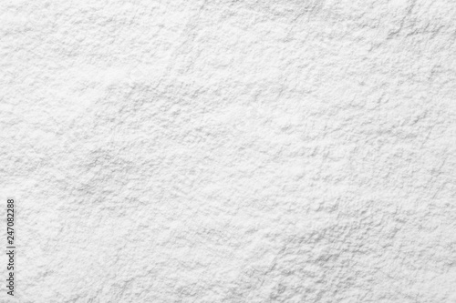 Wheat flour for pastry as background, top view