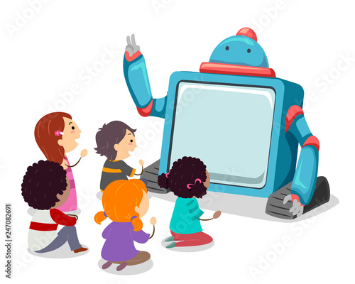 Robot Visual Story Telling Stickman Kids