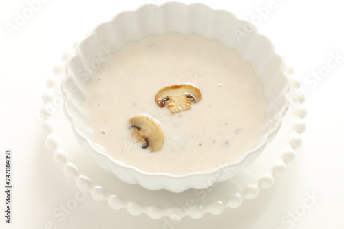 Homemade mushroom cream soup