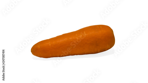 washed fresh carrots on white background
