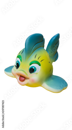 toy rubber yellow blue fish