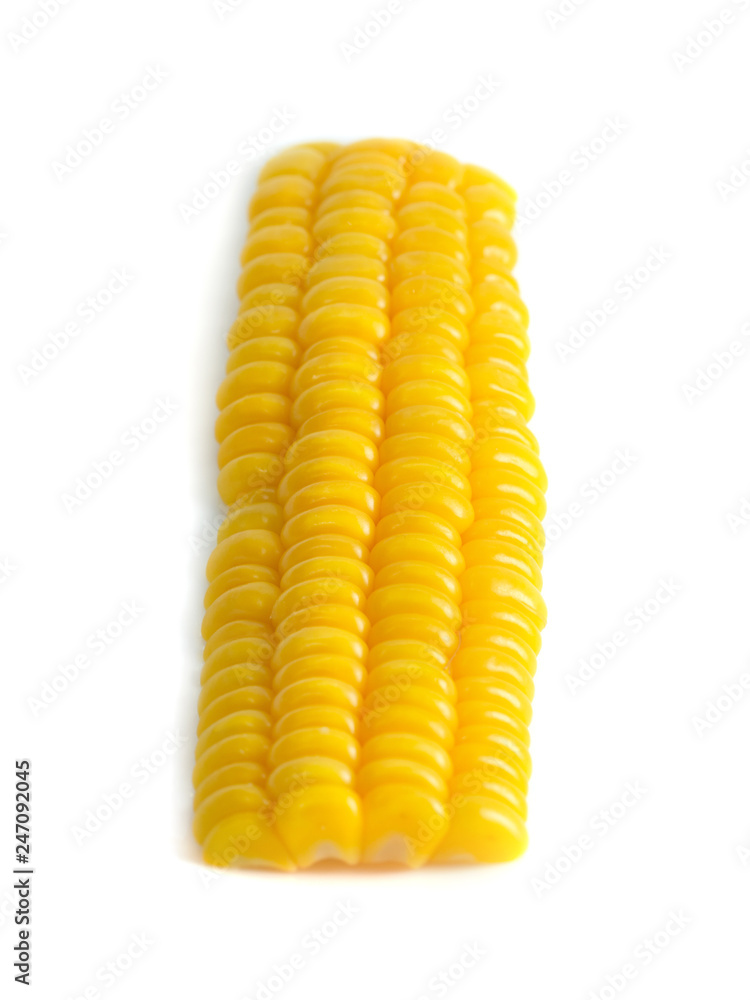 Cooked corn on white background Cooked corn on white background