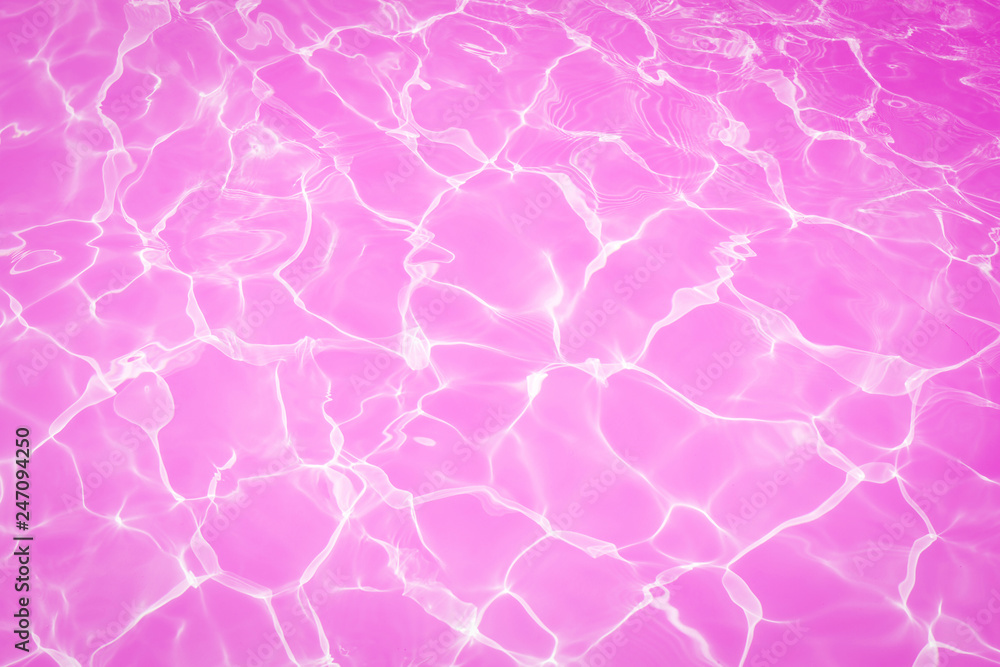 Pink water surface with bright sun light reflections, water in swimming  pool background Stock Illustration