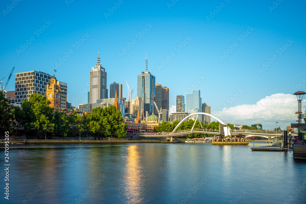 Naklejka premium Dzielnica biznesowa miasta Melbourne (CBD), Australia