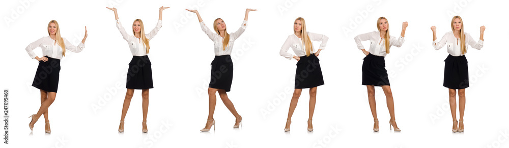 Businesswoman in business concept isolated on white Businesswoman in business concept isolated on white
