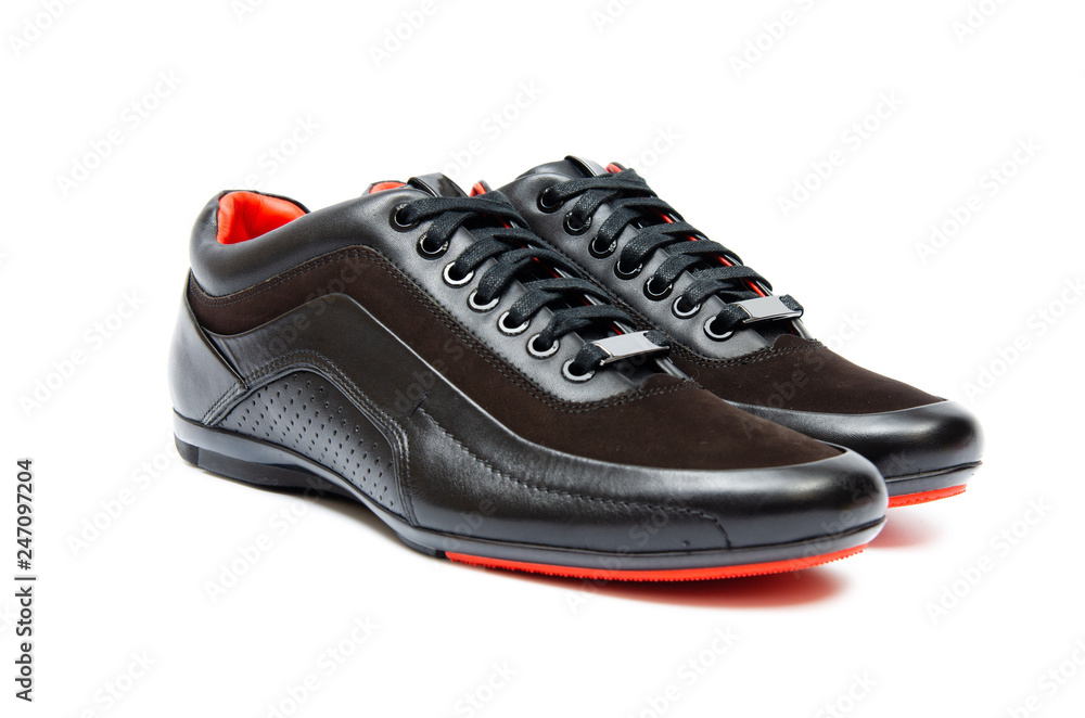Black sporty shoes isolated on white background Black sporty shoes isolated on white background